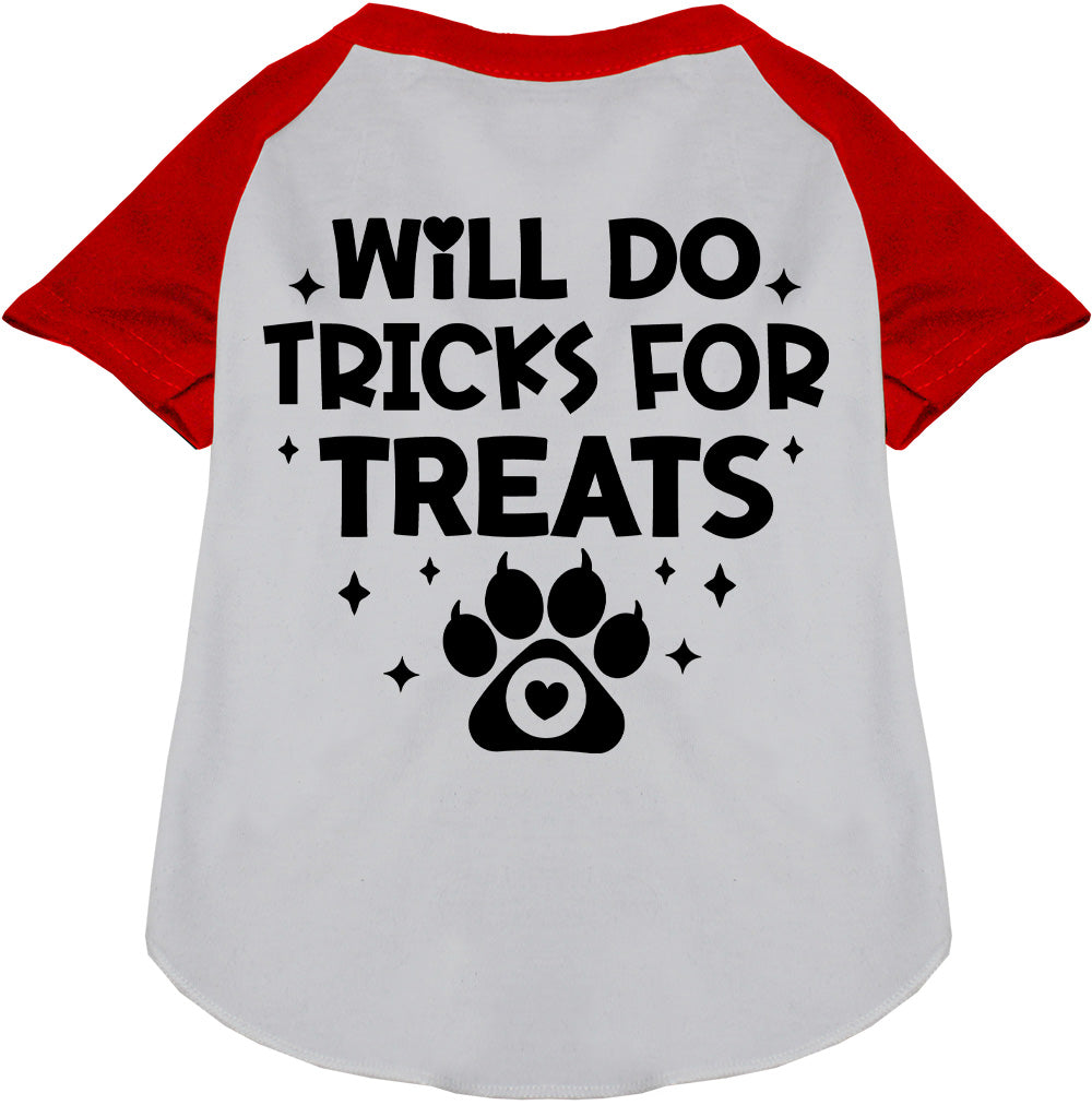 Will Do Tricks for Treats Pet Raglan Shirt