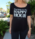 Load image into Gallery viewer, Dog Walks are my Happy Hour | Women's Scoop Neck Weekend Tee
