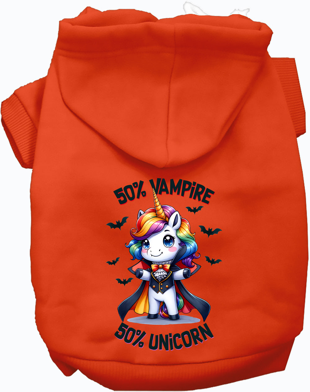 50 Percent Vampire and Unicorn Halloween Pet Hoodie