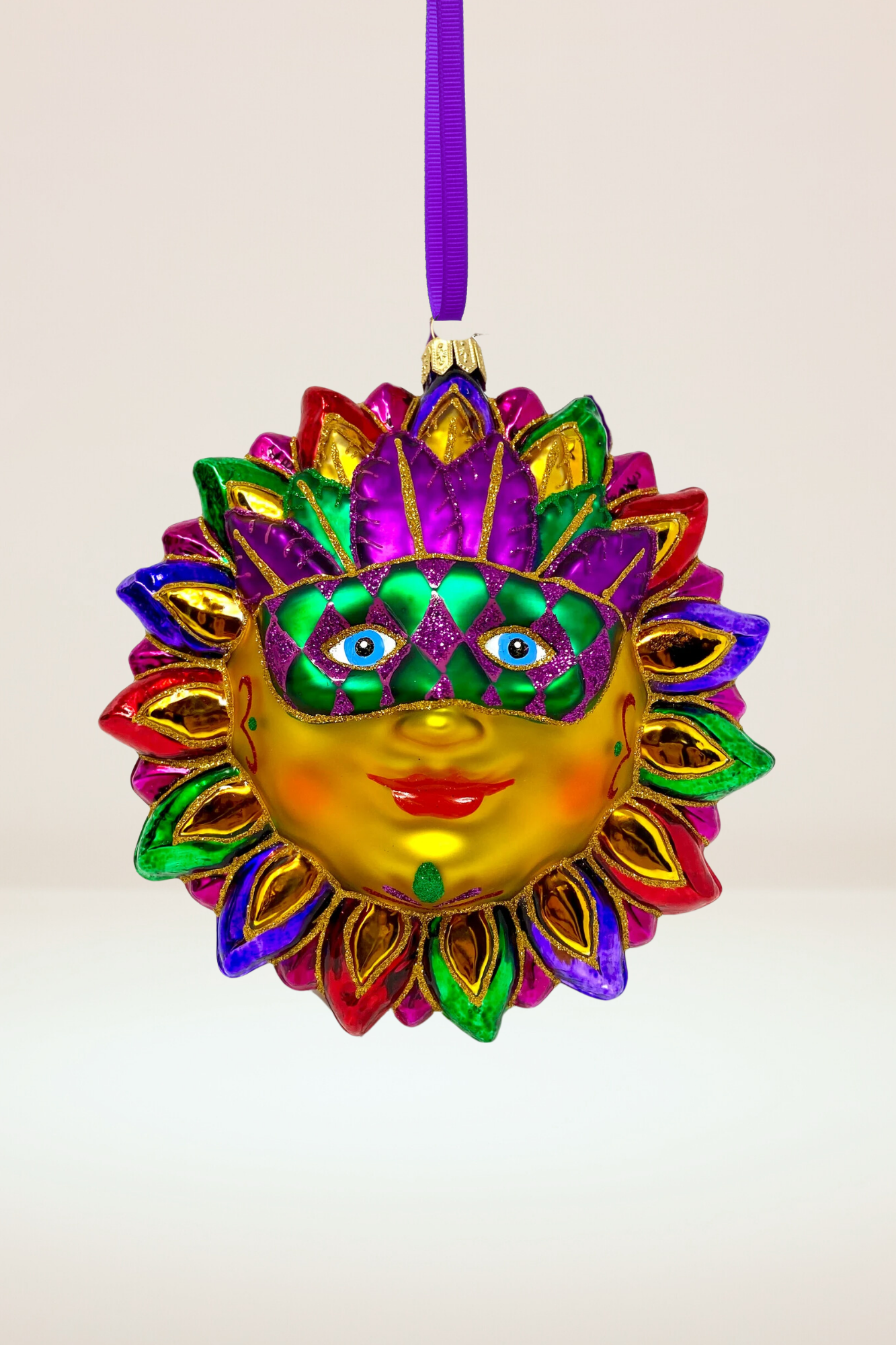 Carnival Sun Glass Ornament (MG) - Southlake Paws