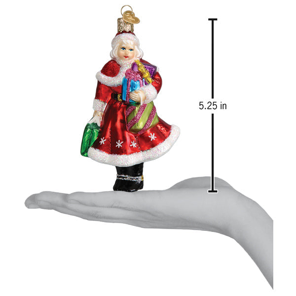 Mrs. Claus Goes Shopping Ornament - Southlake Paws