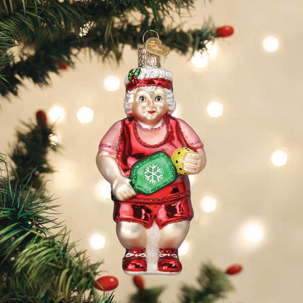 Pickleball Mrs. Claus Ornament - Southlake Paws