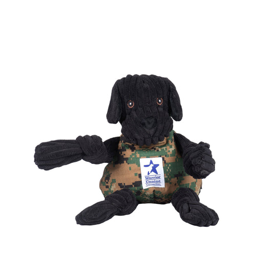 HuggleCause™, Warrior Canine Connection, Black Lab Luke Knottie® Plush Dog Toy, Large