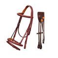 Load image into Gallery viewer, ExionPro Twin Designer Fancy Stitched English Snaffle Bridle with Reins
