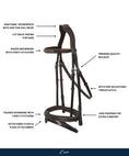 Load image into Gallery viewer, ExionPro Designer Stitched Mono Crown Piece Snaffle Bridle With Rubber Reins
