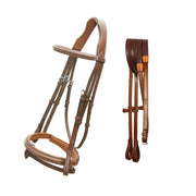 ExionPro Designer Stitched Mono Crown Piece Snaffle Bridle With Rubber Reins