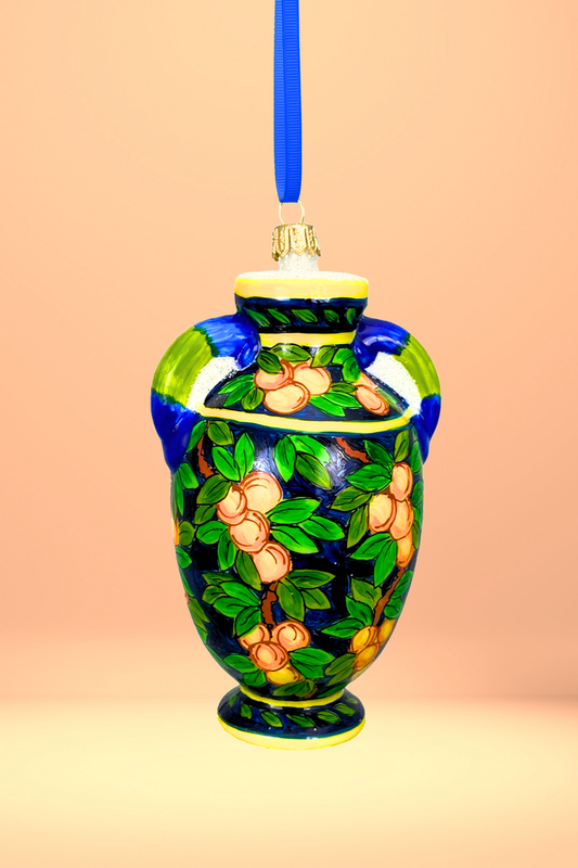 Sorrento Vase Polish Glass Ornament - Southlake Paws