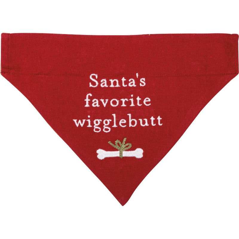 Christmas Reversible Dog Bandana "Santa's Favorite Wigglebutt" / "I Ate The Naughty List" - Southlake Paws