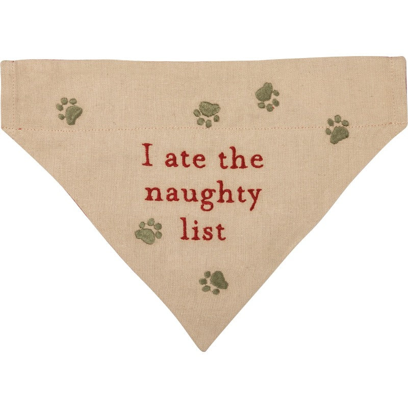 Christmas Reversible Dog Bandana "Santa's Favorite Wigglebutt" / "I Ate The Naughty List" - Southlake Paws