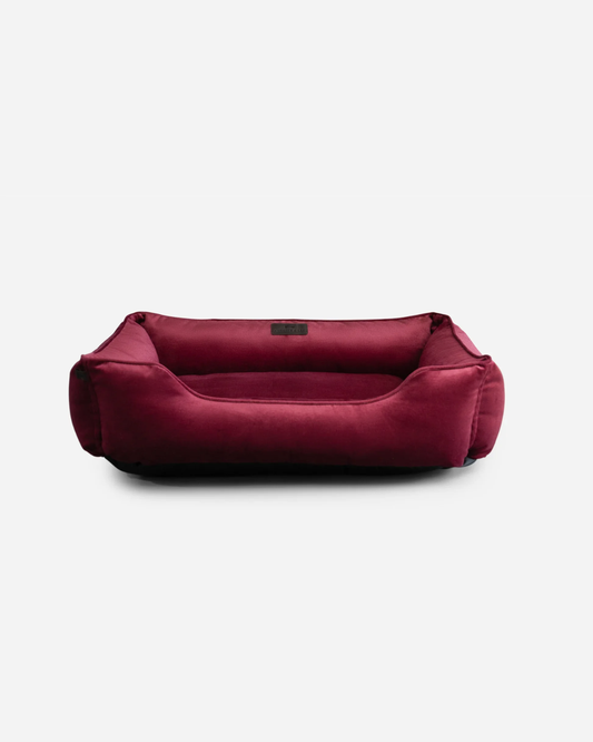 Bolster Beds Premium Chester & Lee | Vibrant Velvet Sleeper Dog Bed Wine