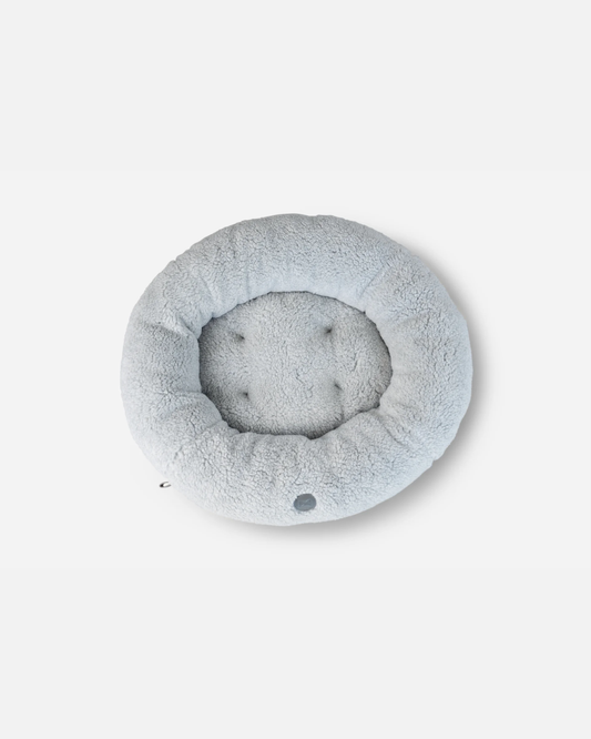 Chester & Lee | Furry Gray Donut Dog Bed