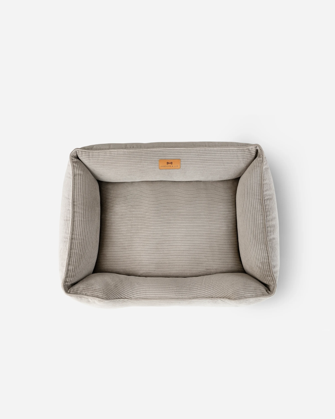 Bolster Beds Premium Chester & Lee | Fancy Corduroy Sleeper Dog Bed Taupe