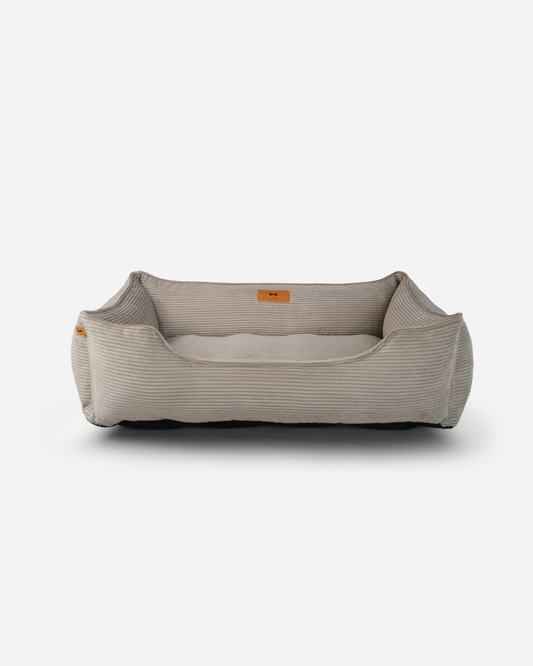 Bolster Beds Premium Chester & Lee | Fancy Corduroy Sleeper Dog Bed Taupe