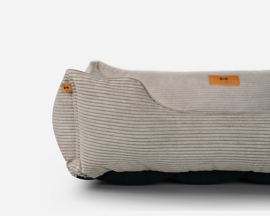 Bolster Beds Premium Chester & Lee | Fancy Corduroy Sleeper Dog Bed Taupe