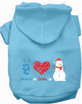 Load image into Gallery viewer, Peace, Love, and Snow Pet Hoodie
