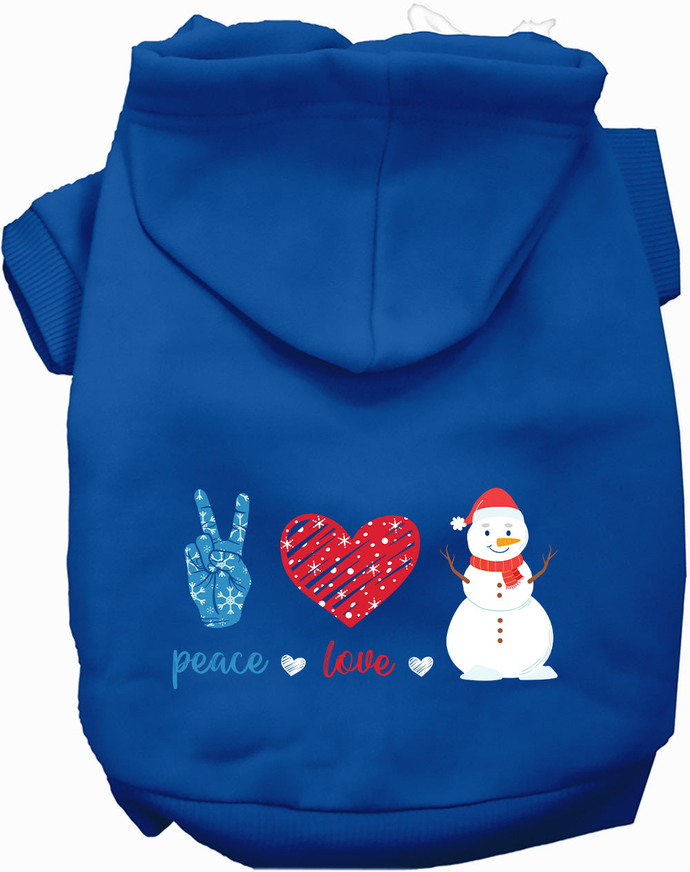 Peace, Love, and Snow Pet Hoodie