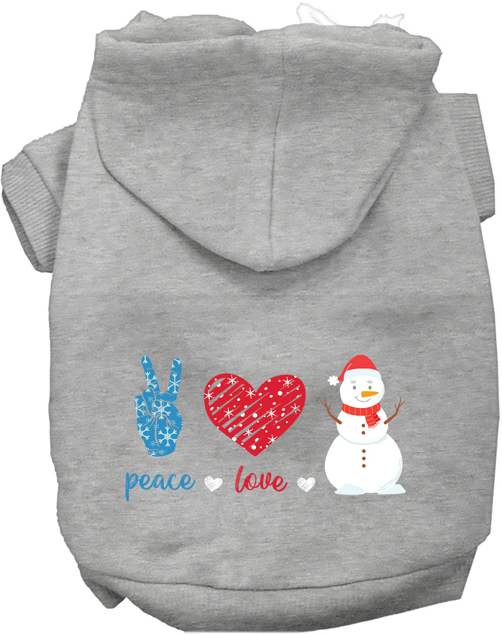 Peace, Love, and Snow Pet Hoodie