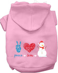 Load image into Gallery viewer, Peace, Love, and Snow Pet Hoodie
