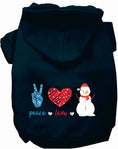 Load image into Gallery viewer, Peace, Love, and Snow Pet Hoodie
