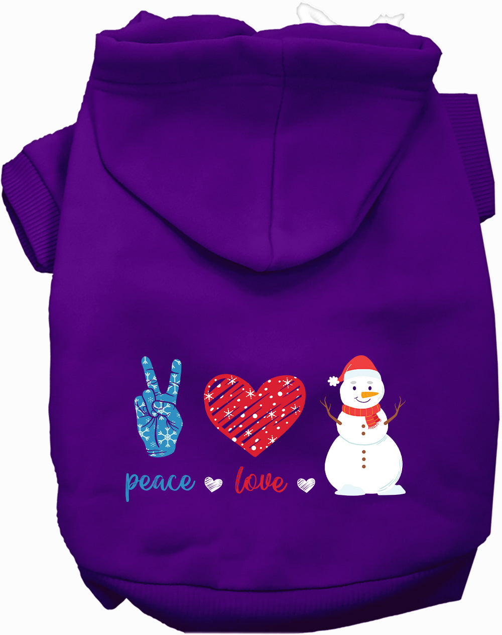 Peace, Love, and Snow Pet Hoodie