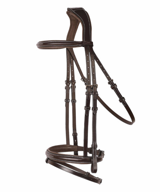 ExionPro Designer Fancy Stitched Bridle with Flash and Rubber Reins