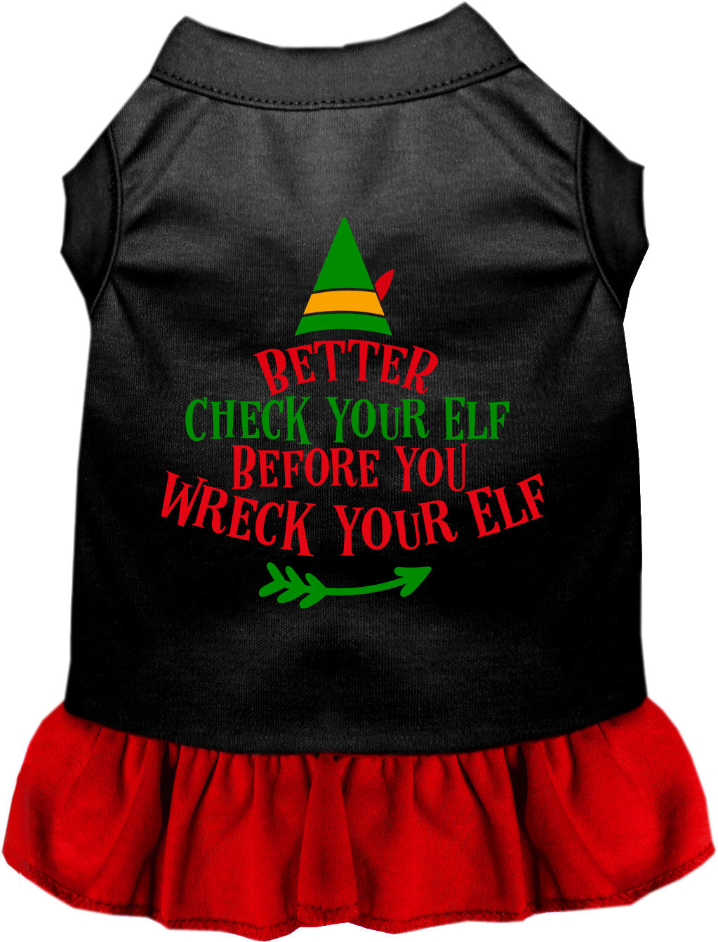 Check Your Elf Christmas Pet Dress