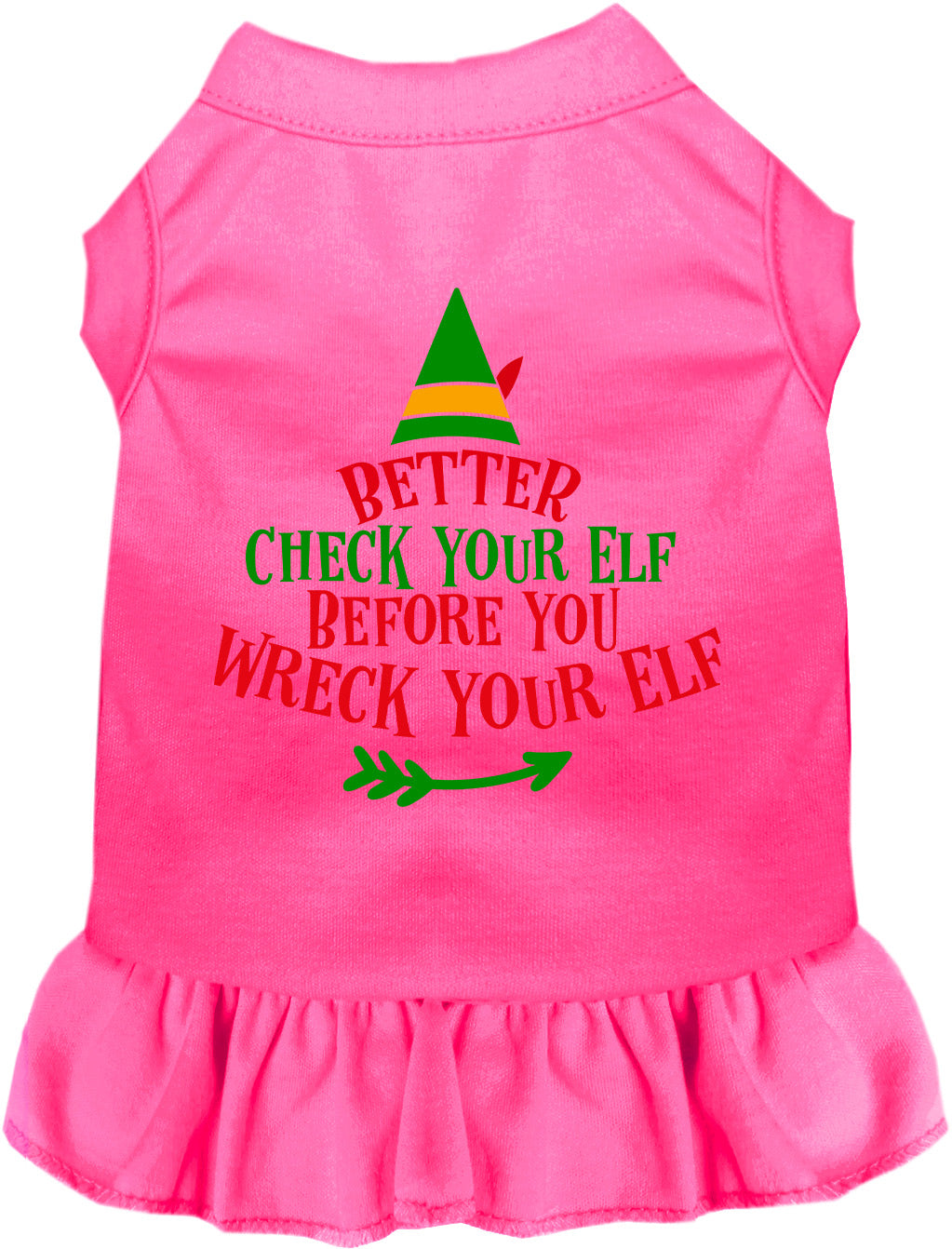 Check Your Elf Christmas Pet Dress