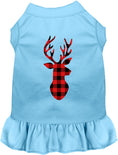 Load image into Gallery viewer, Buffalo Check Christmas Deer Pet Dress
