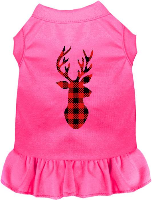 Buffalo Check Christmas Deer Pet Dress