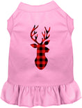 Load image into Gallery viewer, Buffalo Check Christmas Deer Pet Dress
