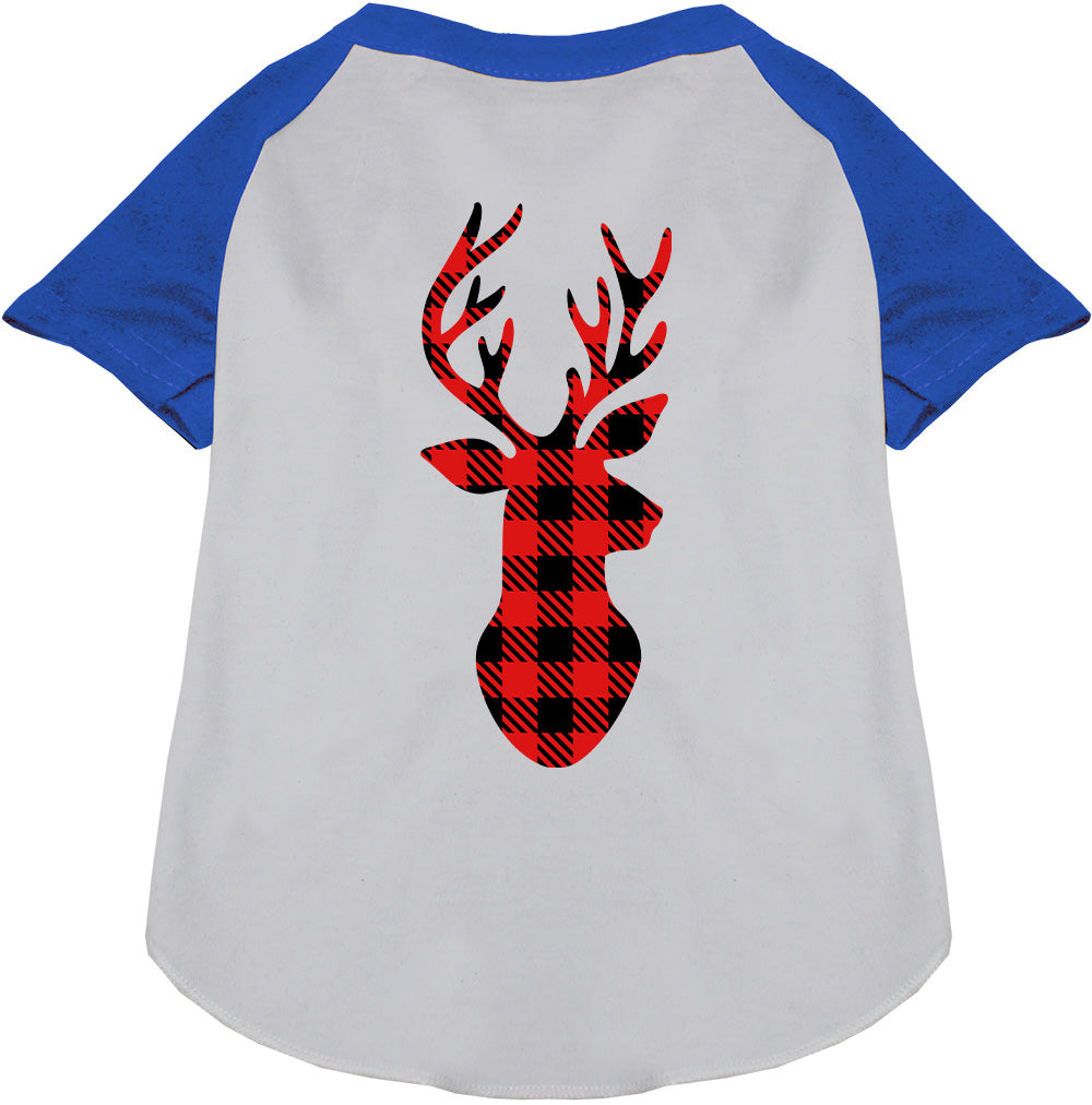 Buffalo Check Deer Pet Raglan Shirt