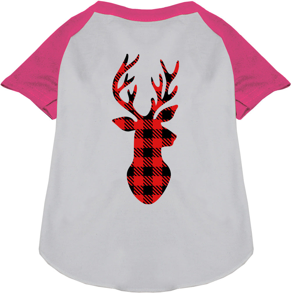 Buffalo Check Deer Pet Raglan Shirt