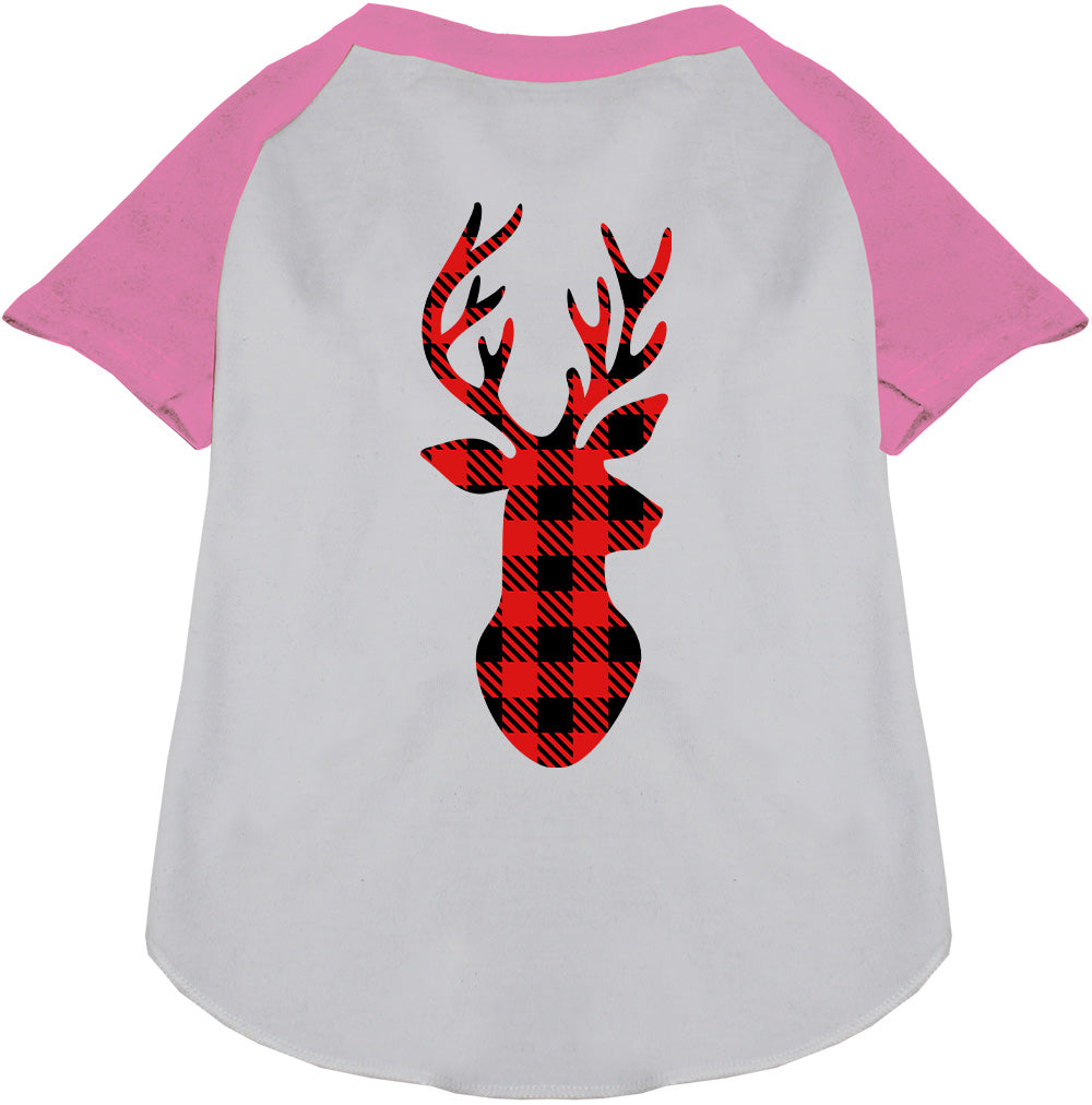 Buffalo Check Deer Pet Raglan Shirt