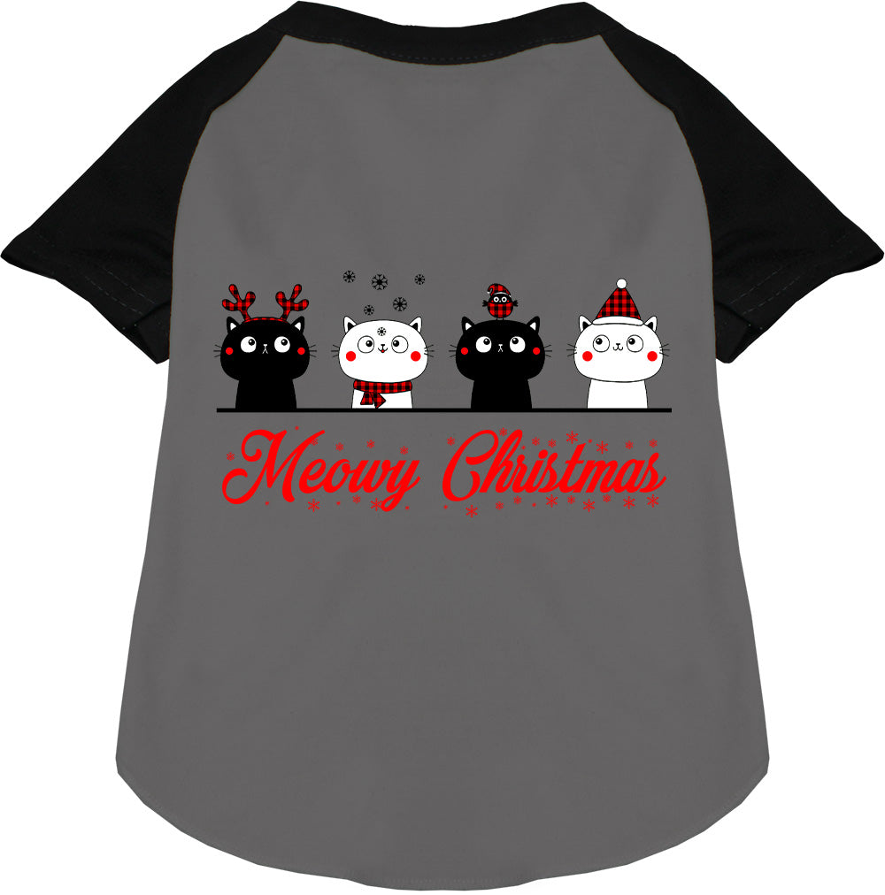Meowy Christmas Pet Raglan Shirt