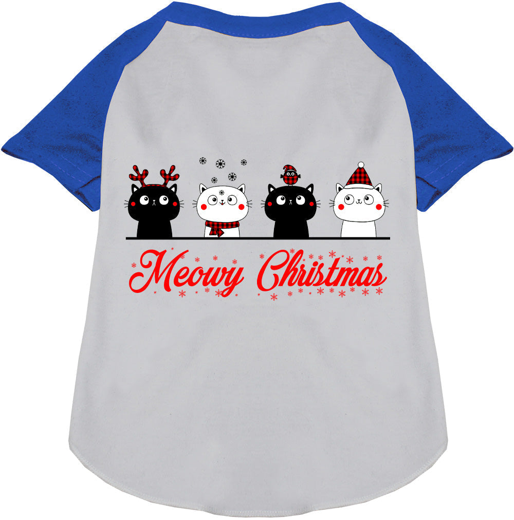Meowy Christmas Pet Raglan Shirt