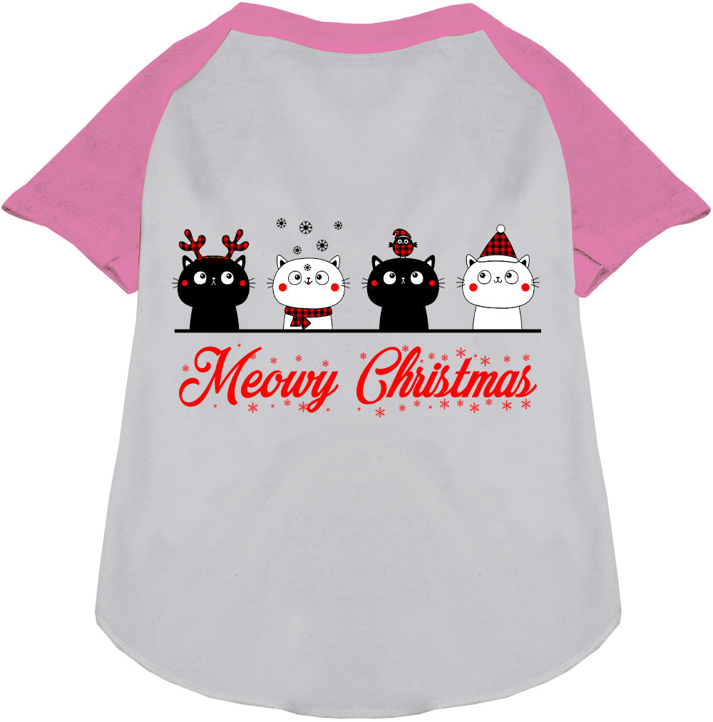 Meowy Christmas Pet Raglan Shirt