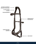 Load image into Gallery viewer, ExionPro Anti-Pressure Anatomic Jumping Raised Padded Fancy Wave Stitched Bridle
