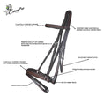 Load image into Gallery viewer, ExionPro Pressure Relief Crown Dressage Bridle with Web Reins
