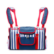 Striped Pet Carrier Bag Canvas Travel Tote with Breathable Mesh 