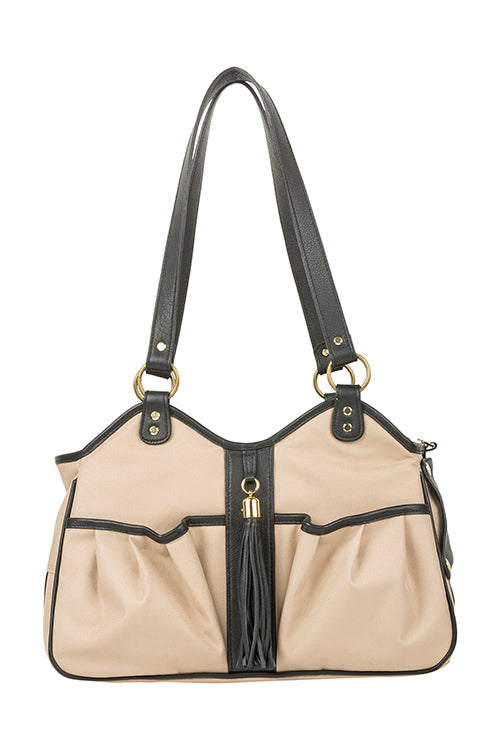 Metro Khaki Metro Couture w/  Black Leather Trim & Tassel