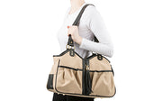 Metro Khaki Metro Couture w/  Black Leather Trim & Tassel