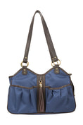 Load image into Gallery viewer, Metro Couture Navy w/Brown Leather Trim & Tassel
