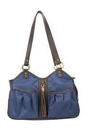 Metro Couture Navy w/Brown Leather Trim & Tassel