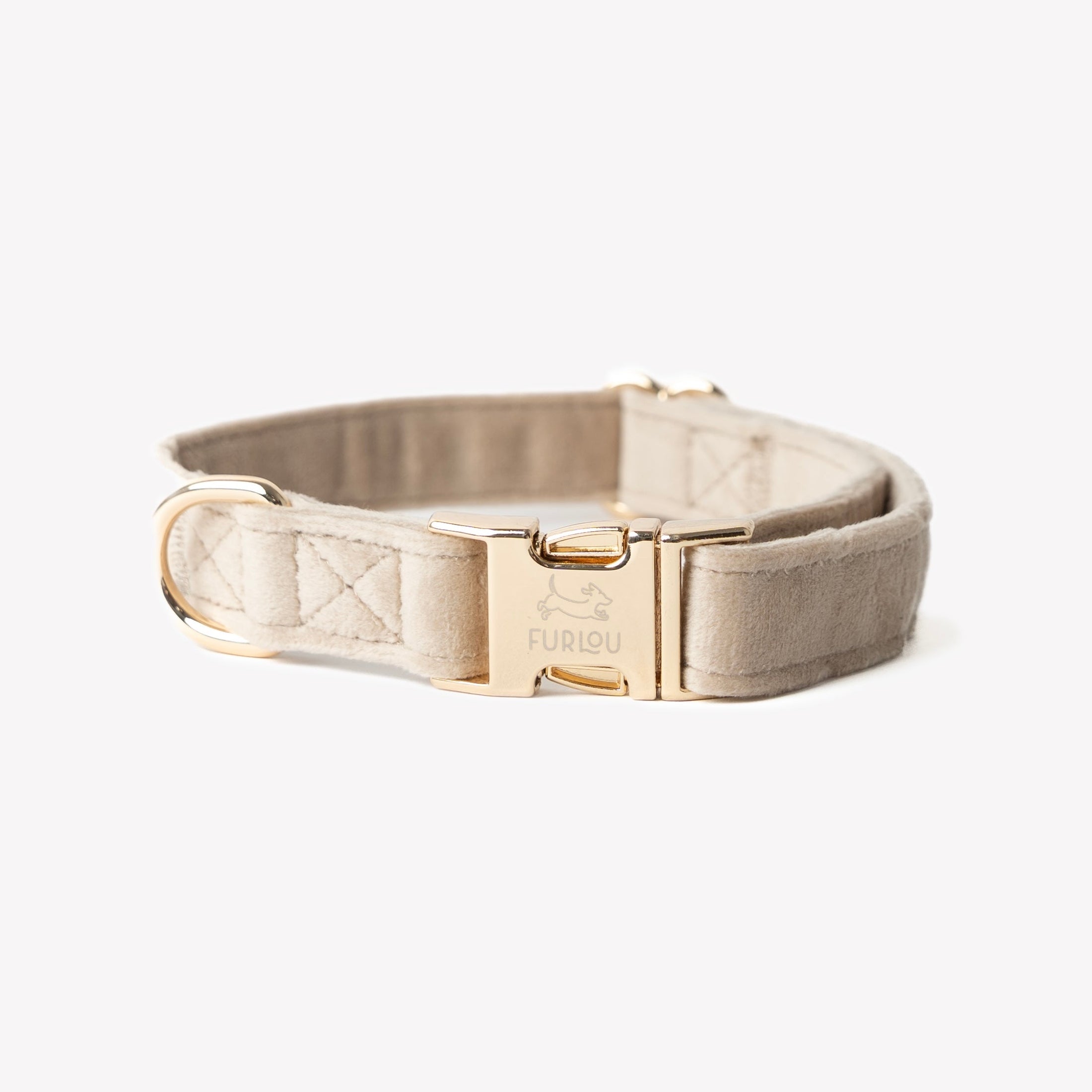 'Sand' - Velvet Dog Collar 