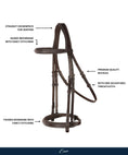 Load image into Gallery viewer, ExionPro Thin Noseband Padded Hunter Bridle with Reins

