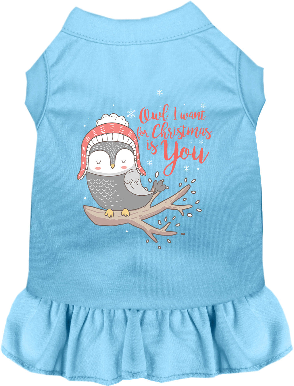 Owl I Want For Christmas Pet Dress