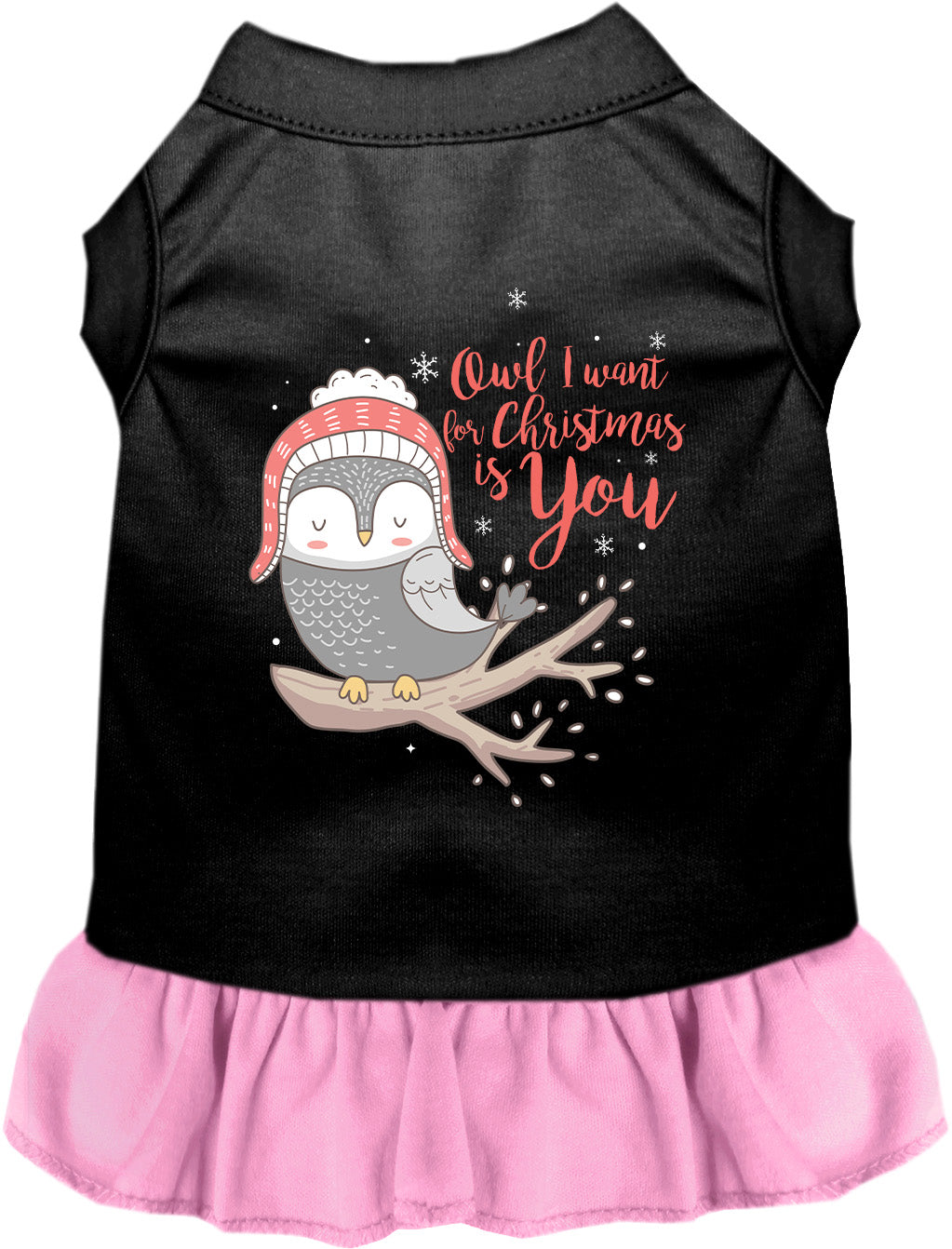Owl I Want For Christmas Pet Dress