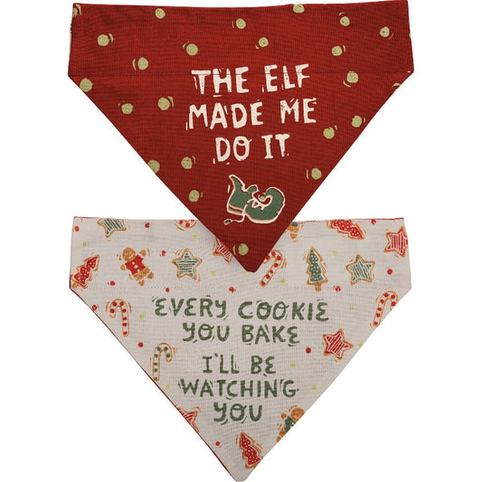 Christmas Reversible Dog Bandana "Elf" / "Cookie Bake" - Southlake Paws