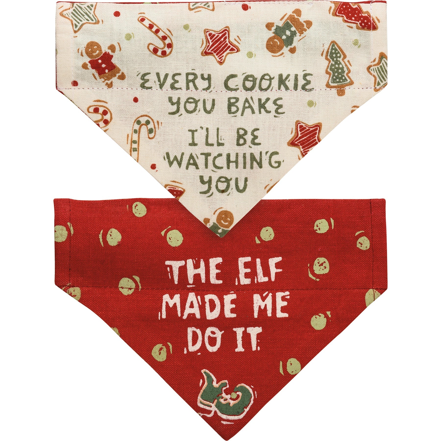 Christmas Reversible Dog Bandana "Elf" / "Cookie Bake" - Southlake Paws
