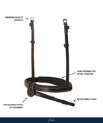 Replacement Noseband of ExionPro Fully Padded Snaffle Bridle with U Shaped Detachable Flash